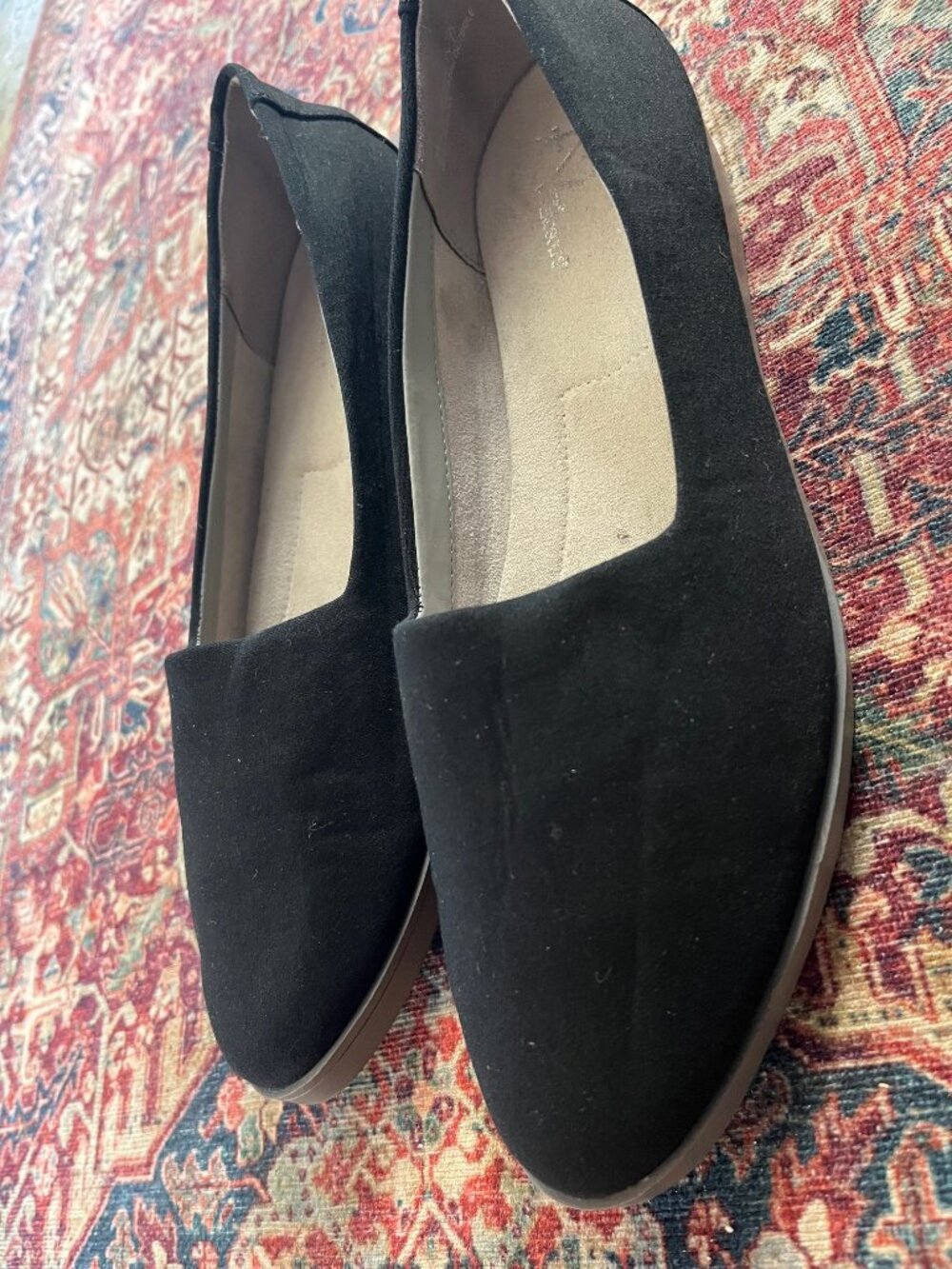 A2 by Aerosoles Leverage Black Canvas Slip On Loafers Flats 8M